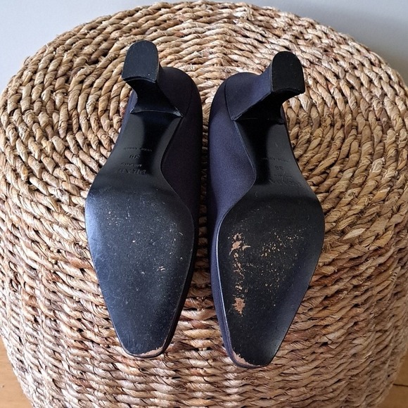 Prada Womens Vintage Luxury Black Fabric Formal 3" Pump Heels EU38/US8 - Picture 7 of 9